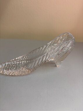 Vintage Hand crafted Clear Art Glass High Heel Decorative Shoe